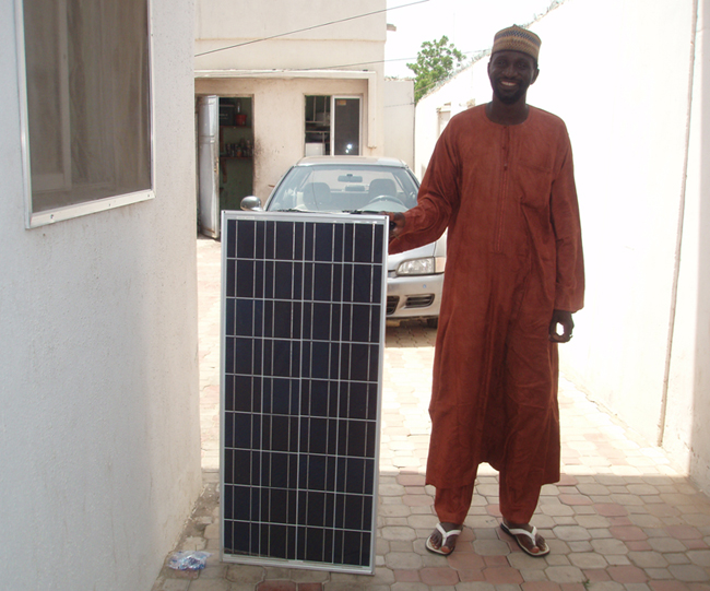 our 80W solar panel in Nigeria in July 2009